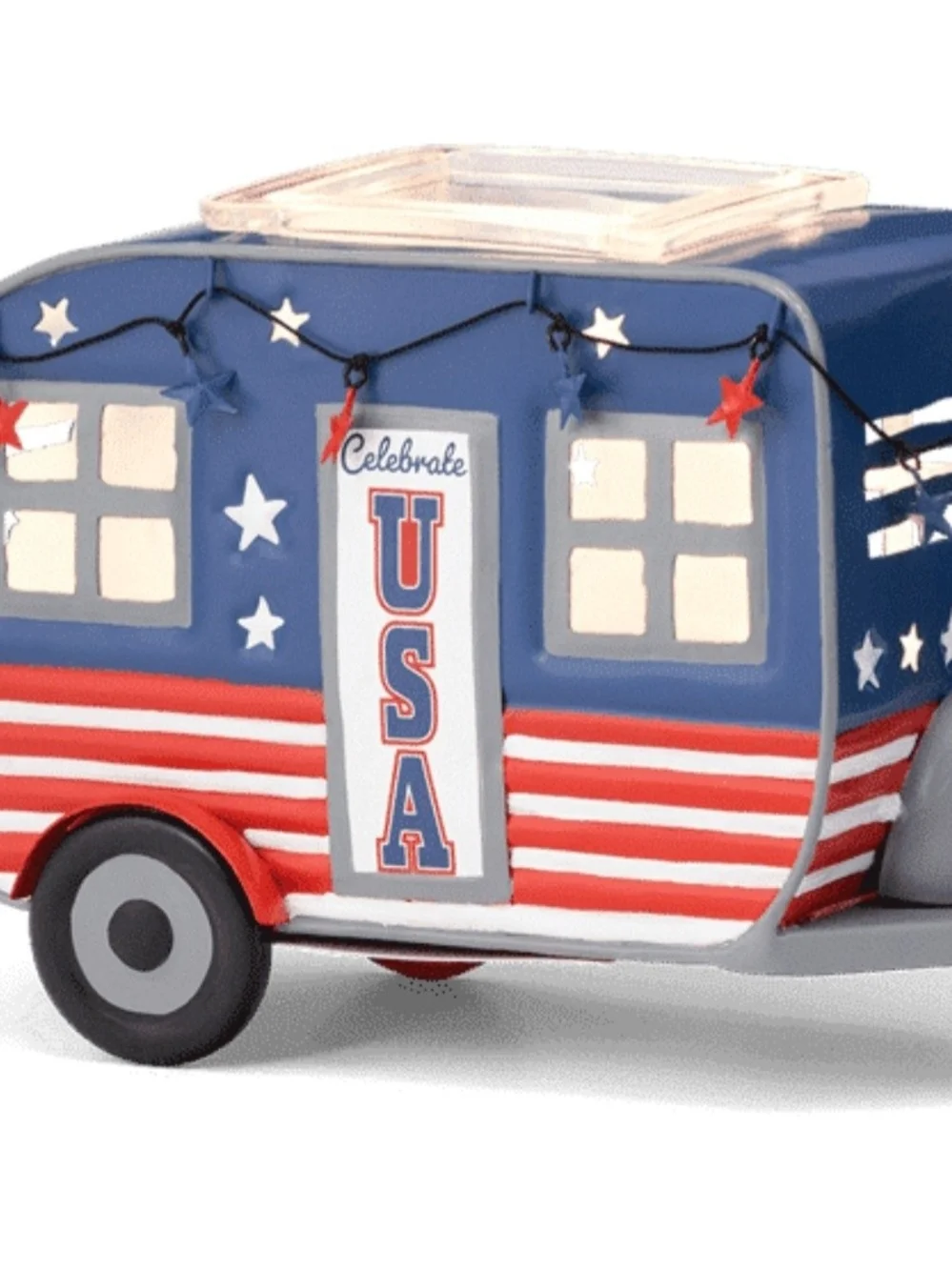 Scentsy Land Of Liberty USA Patriotic Camper Tin Decor
